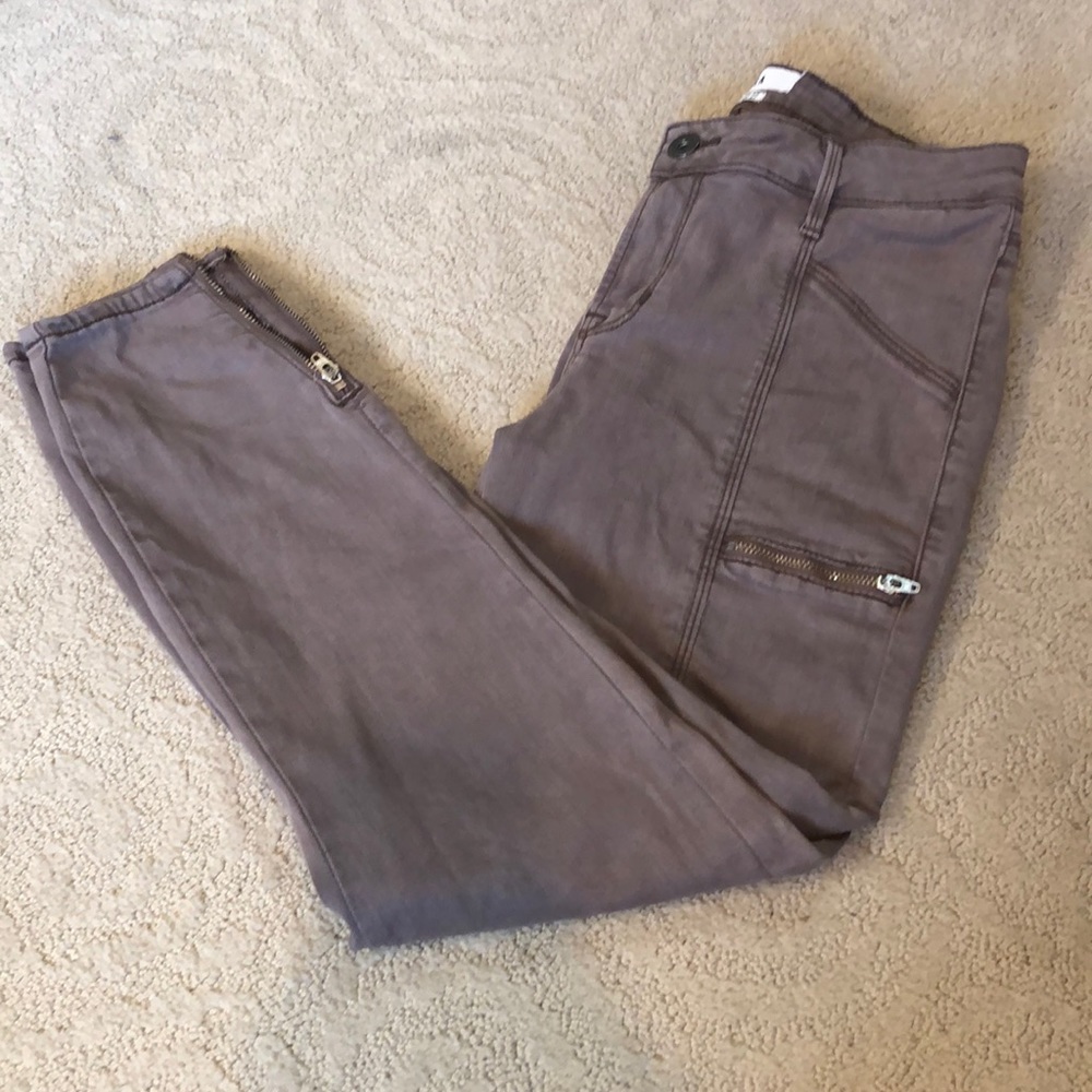 Pistola Sz 27 straight leg pants in cocoa brown w/zippers at both ankles EUC!!